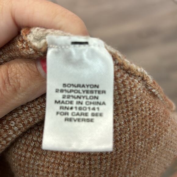 Olive & Vine Brown and Tan Printed Open Cardigan Size Medium - Picture 6 of 8